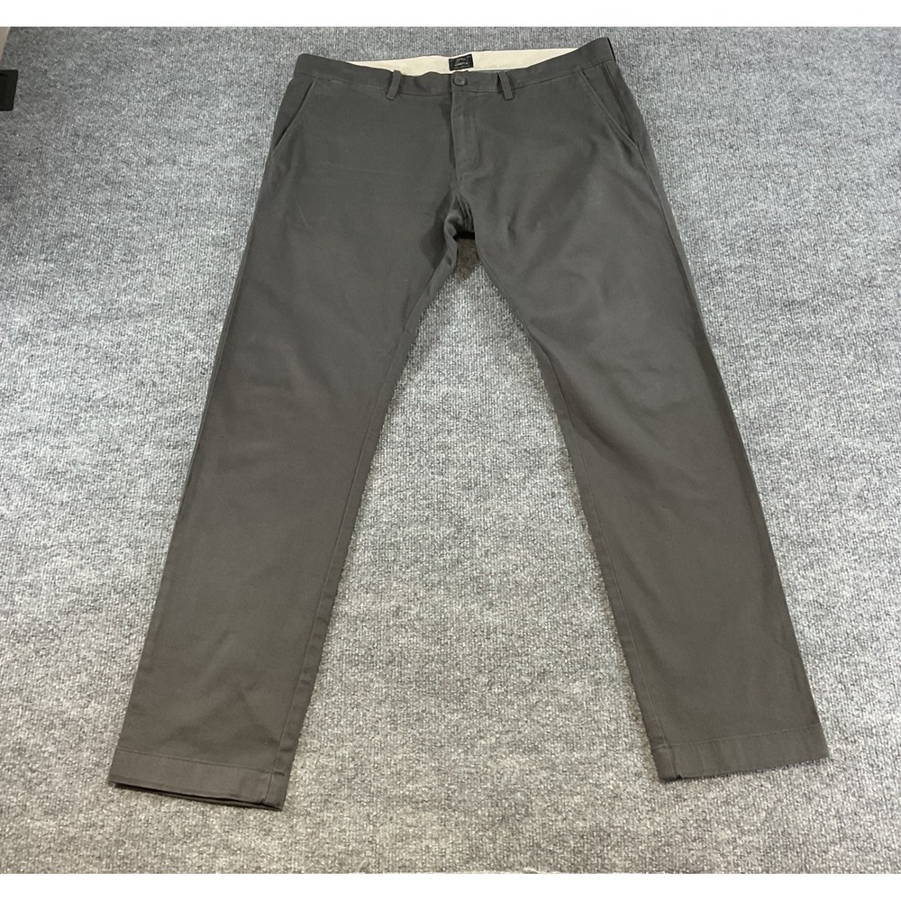 J Crew 484 Slim Fit Stretch Chino Pants 35x32 Brown Flat Front Men's Casual Busi